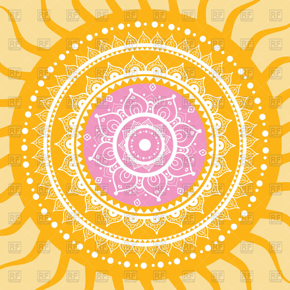 1200x1200 Hand Drawn Mandala Sun