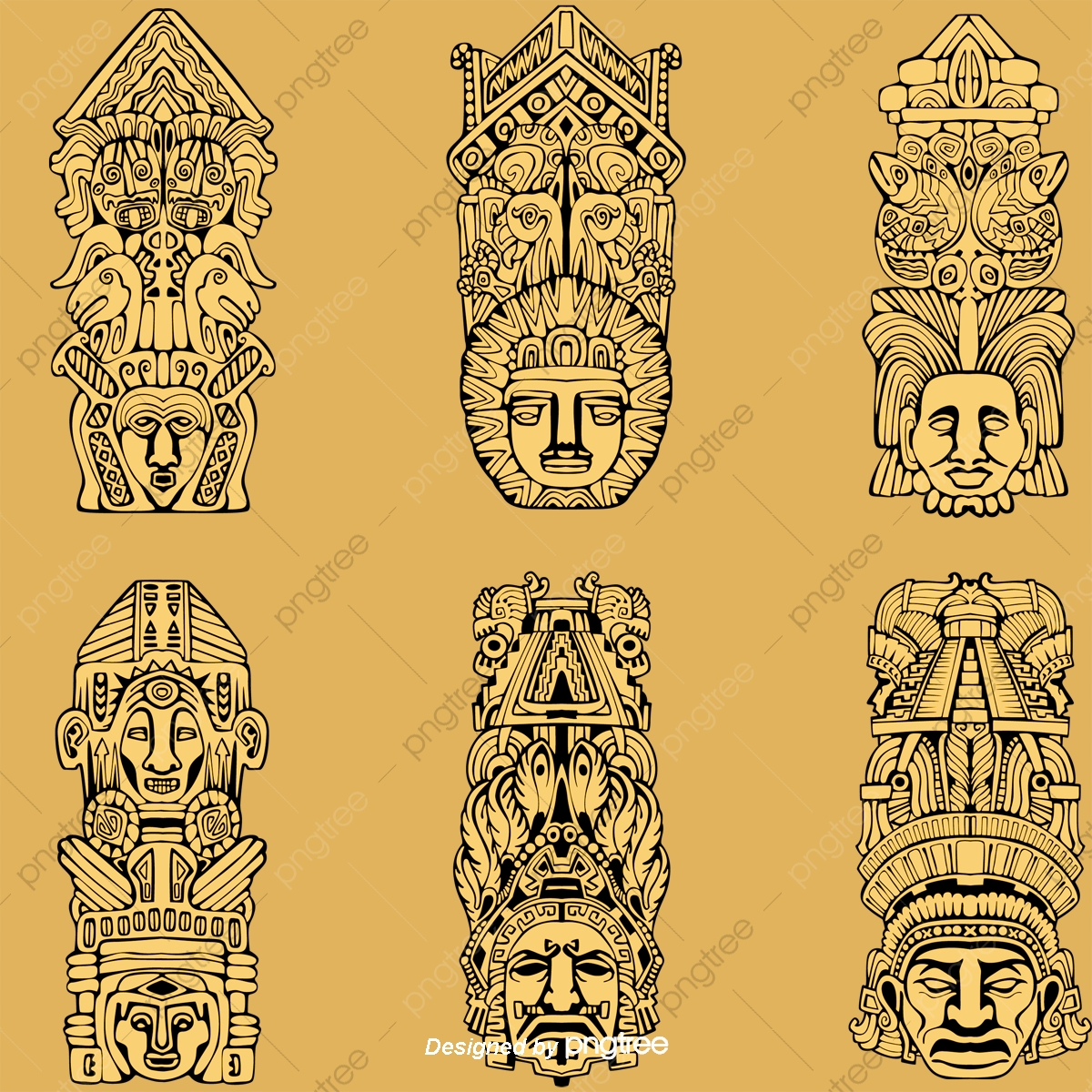 1200x1200 Vector African Ancient Decorative Patterns, Vector Diagram, Africa