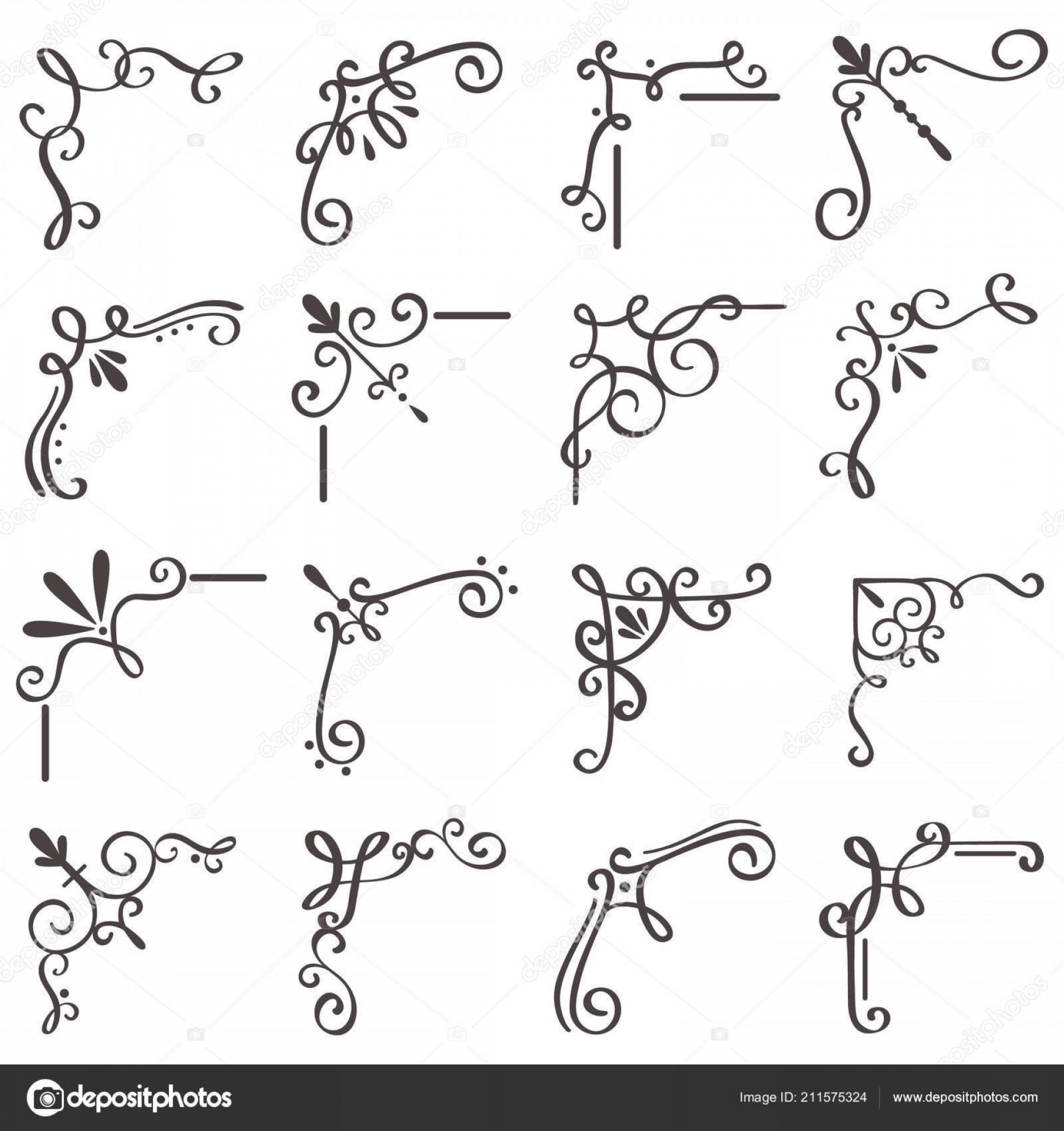 Stock Illustration Decorative Swirls Corners Scroll Corner 2304x2448 Stock Illustration Decorative Swirls Corners Scroll Corner