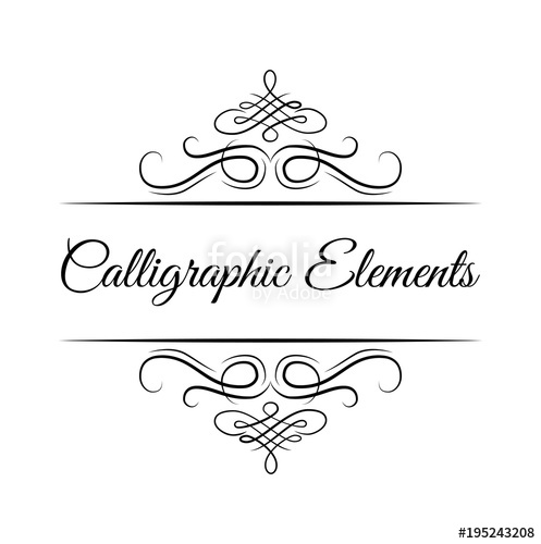 Calligraphic Design Elements Decorative Swirls Or Scrolls 497x500 Calligraphic Design Elements Decorative Swirls Or Scrolls