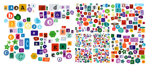 500x224 Lovely Decorative Shapes Vector Letters