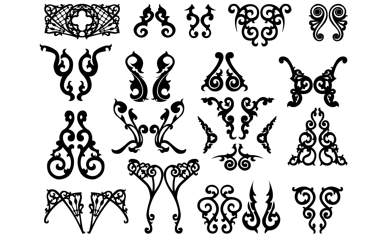 1270x778 Damask Shapes Vector Pack