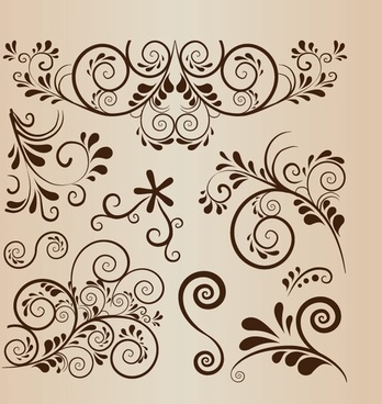 348x368 Free Vector Floral Swirls Download Free Vector Download