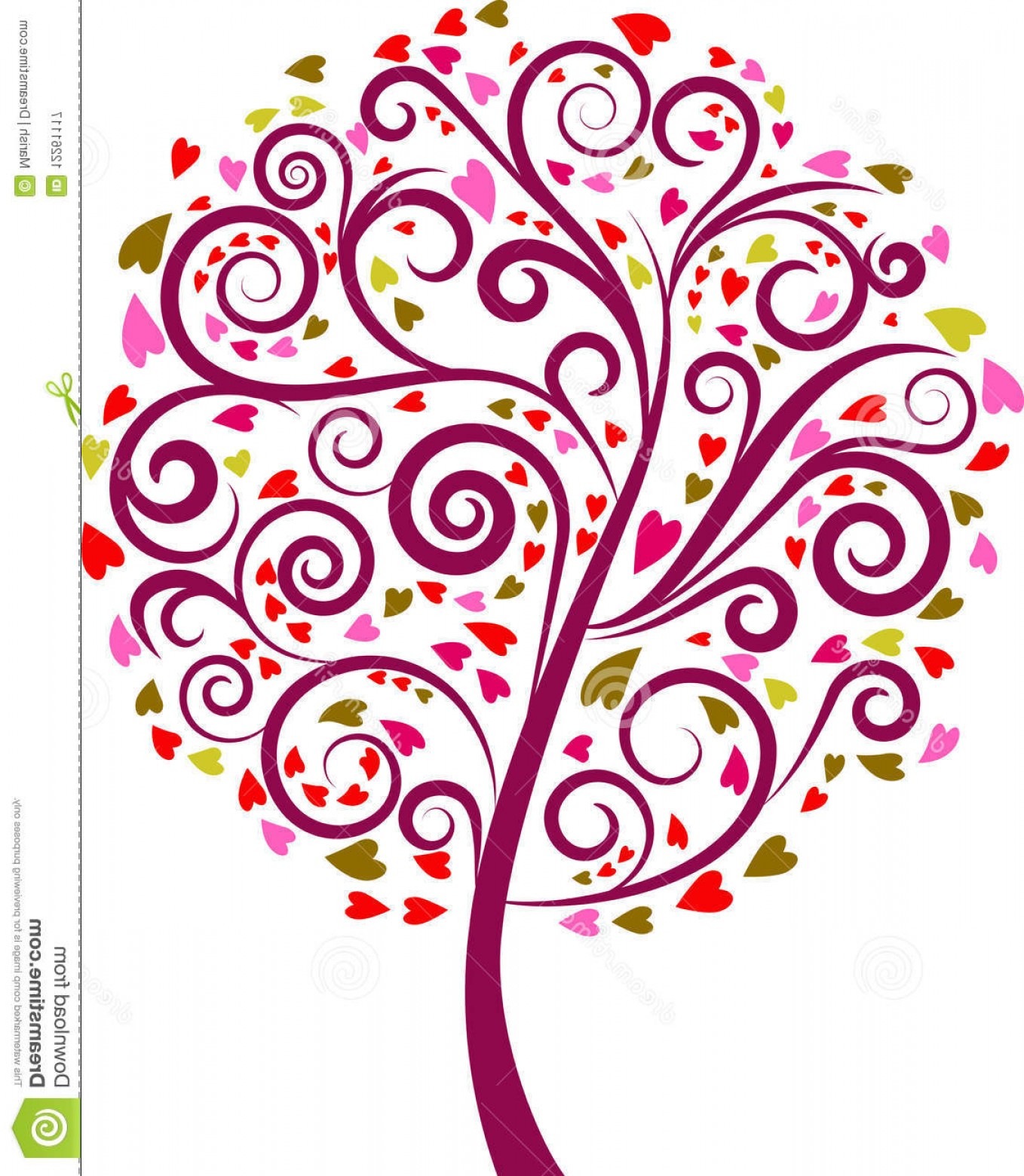 1358x1560 Royalty Free Stock Photography Decorative Swirl Floral Tree Vector