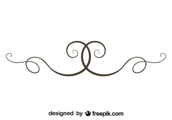 600x420 Simple Swirl Text Divider Vector Element Free Vectors