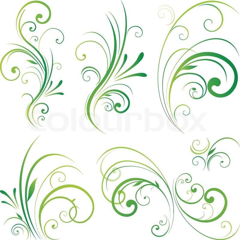 800x800 Spring Floral Decorative Swirls Stock Vector Colourbox