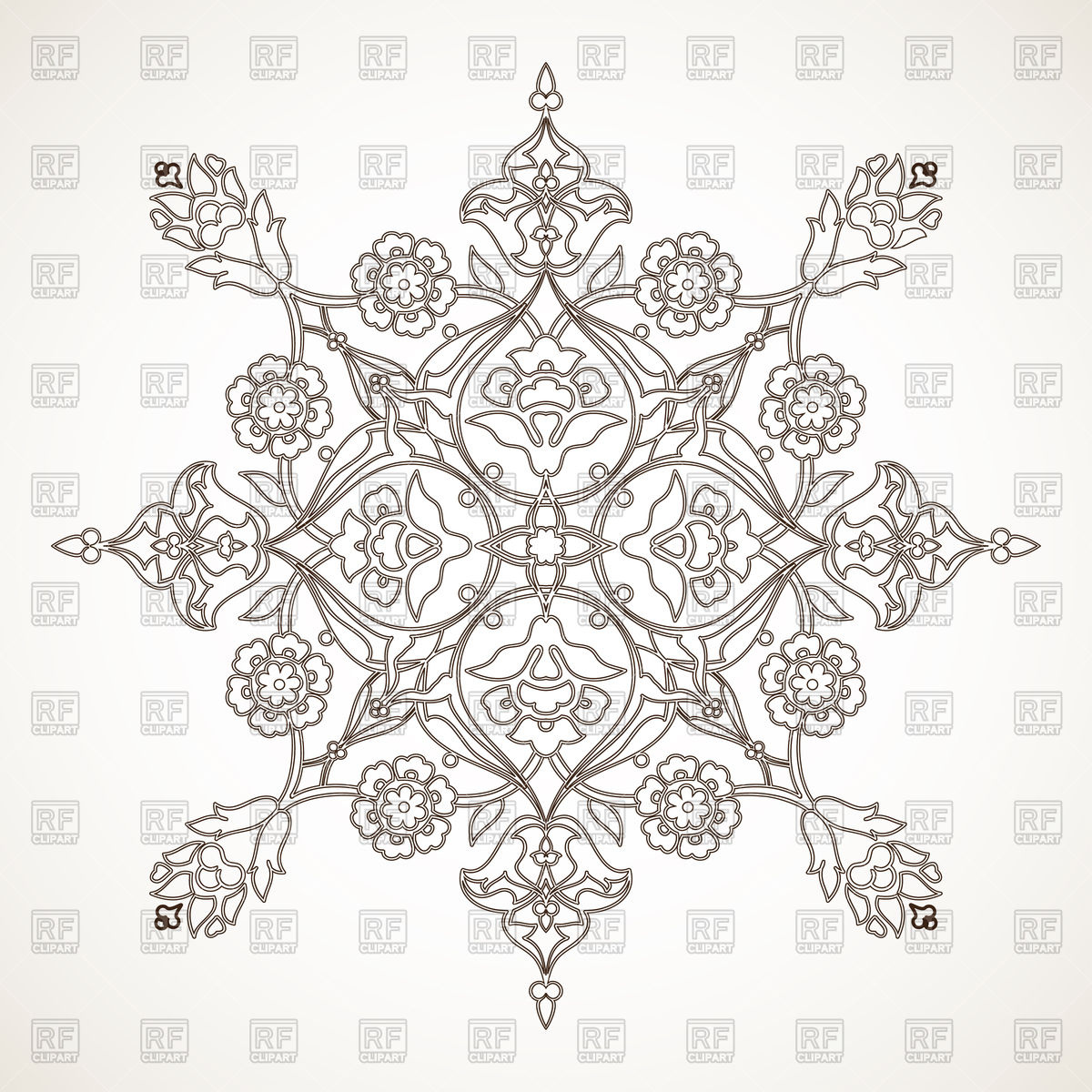 1200x1200 Arabesque Floral Decoration With Swirls Vector Image Of Design