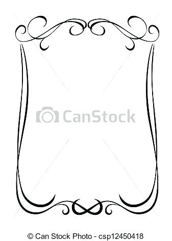 337x470 Simple Underline Clipart Simple Black Frame Vector Decorative