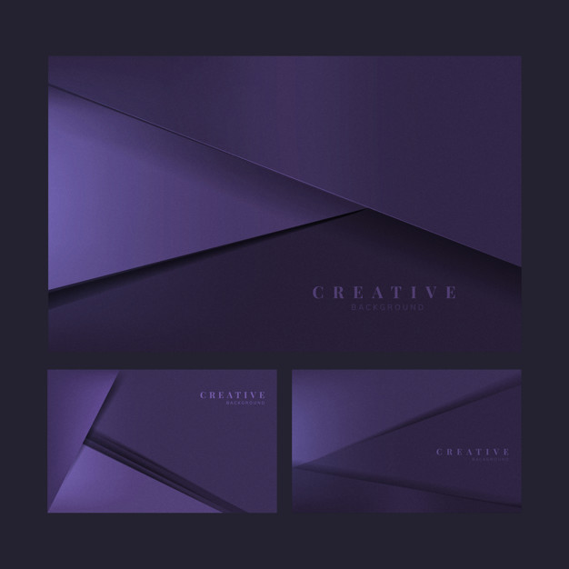 626x626 Set Of Abstract Creative Background Designs In Deep Purple Vector