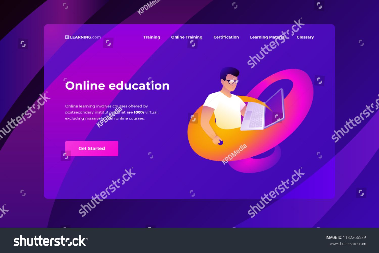 1500x1000 Young Man Is Studying Online Online Education Concept Colorful