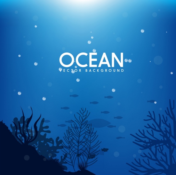 600x598 Ocean Background Deep Sea Icon Dark Blue Design Free Vector