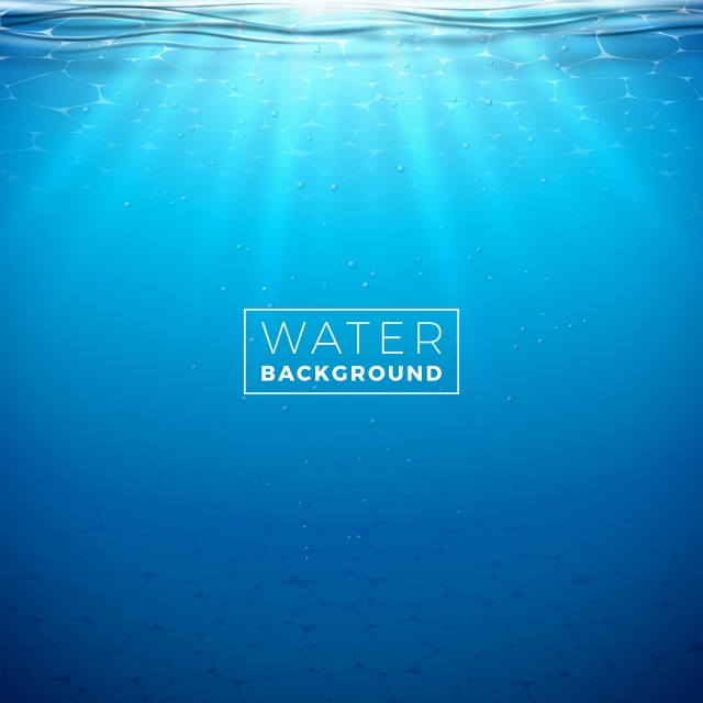 640x640 Vector Underwater Blue Ocean Background Design Template Summer