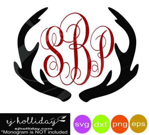 480x435 Deer Antlers Monogram Dc Dxf Png Vector Graphic Design