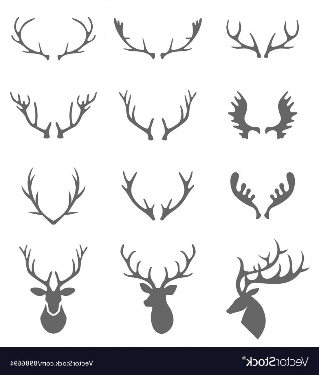 1102x1296 Hand Drawn Deer Antlers Vector Soidergi