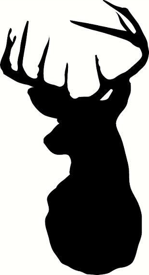309x568 Deer Head Silhouette Wall Decal Mounted Buck Rack Decal Living