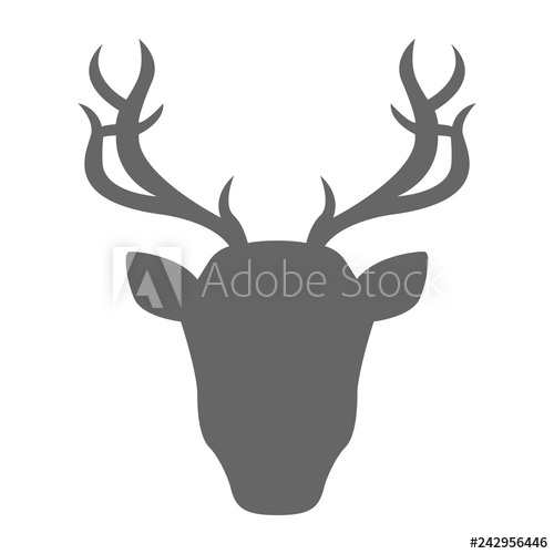 500x500 Deer Head Silhouette Vector