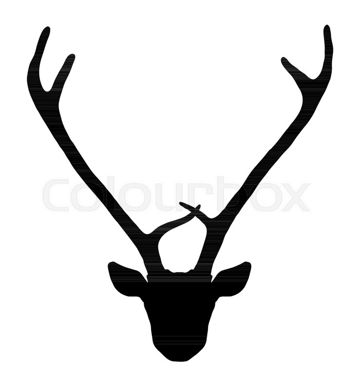 739x800 Hand Drawn Deer Head Silhouette Magic Stock Vector Colourbox