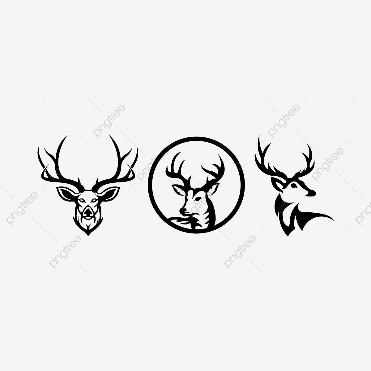 1200x1200 Silhouette Of Deer Head With Antlers Isolated, Animal, Antler, Art