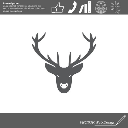 450x450 Illustration Of A Deer Head Silhouette Royalty Free Vector Graphics