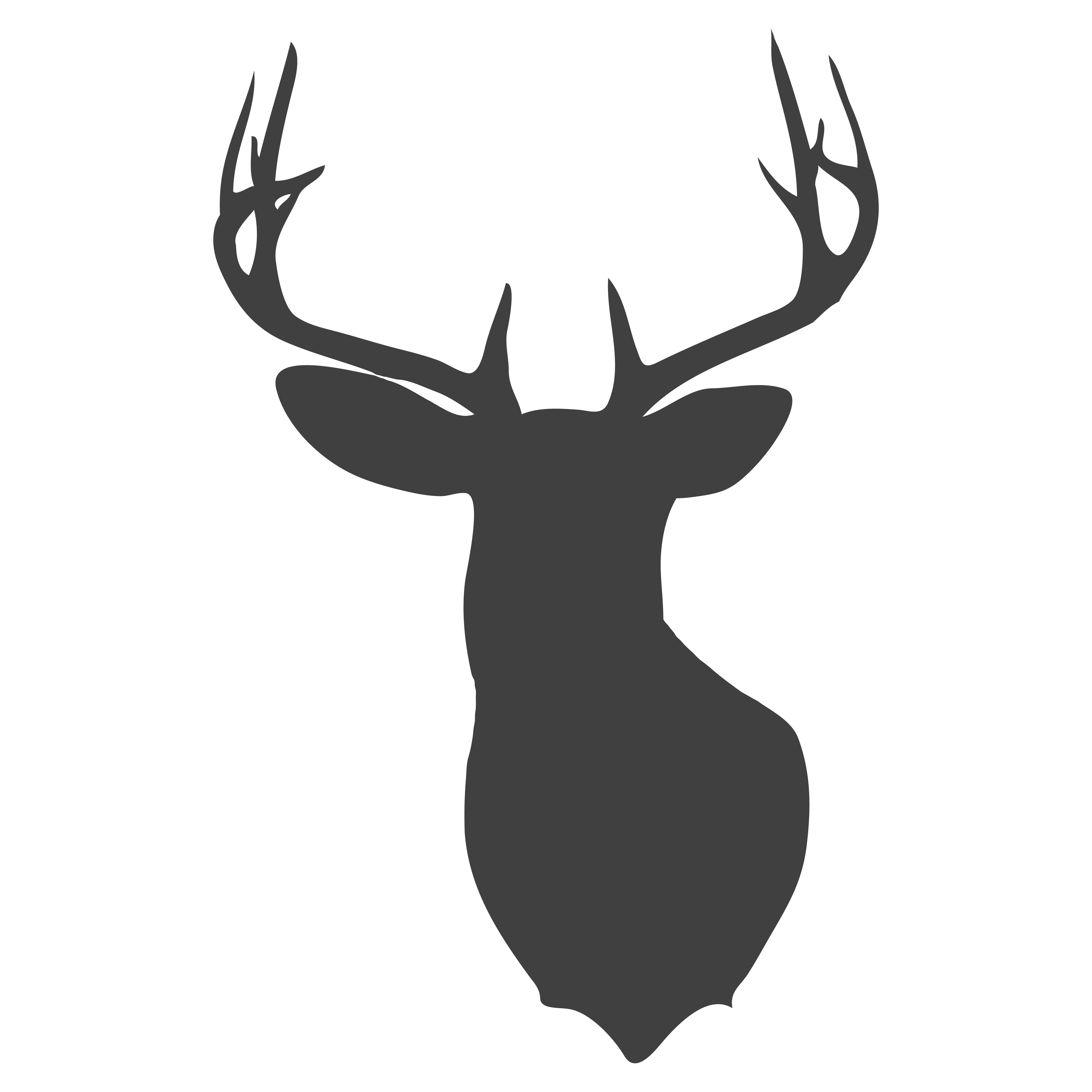 5000x5000 Coloring Design Deer Head Silhouette Download Free Vector Art