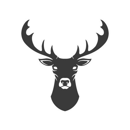 450x450 Deer Head Silhouette Isolated On White Background Vector Object