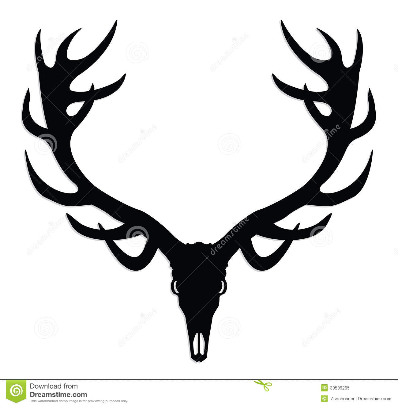 1300x1328 Deer Skull Silhouette Vector