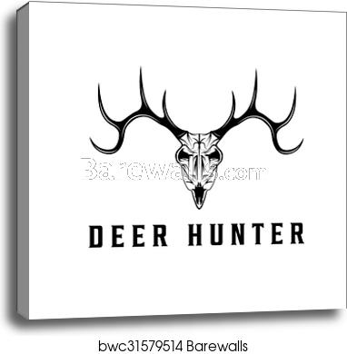 382x390 Deer Skull Vector Design Template, Canvas Print Barewalls