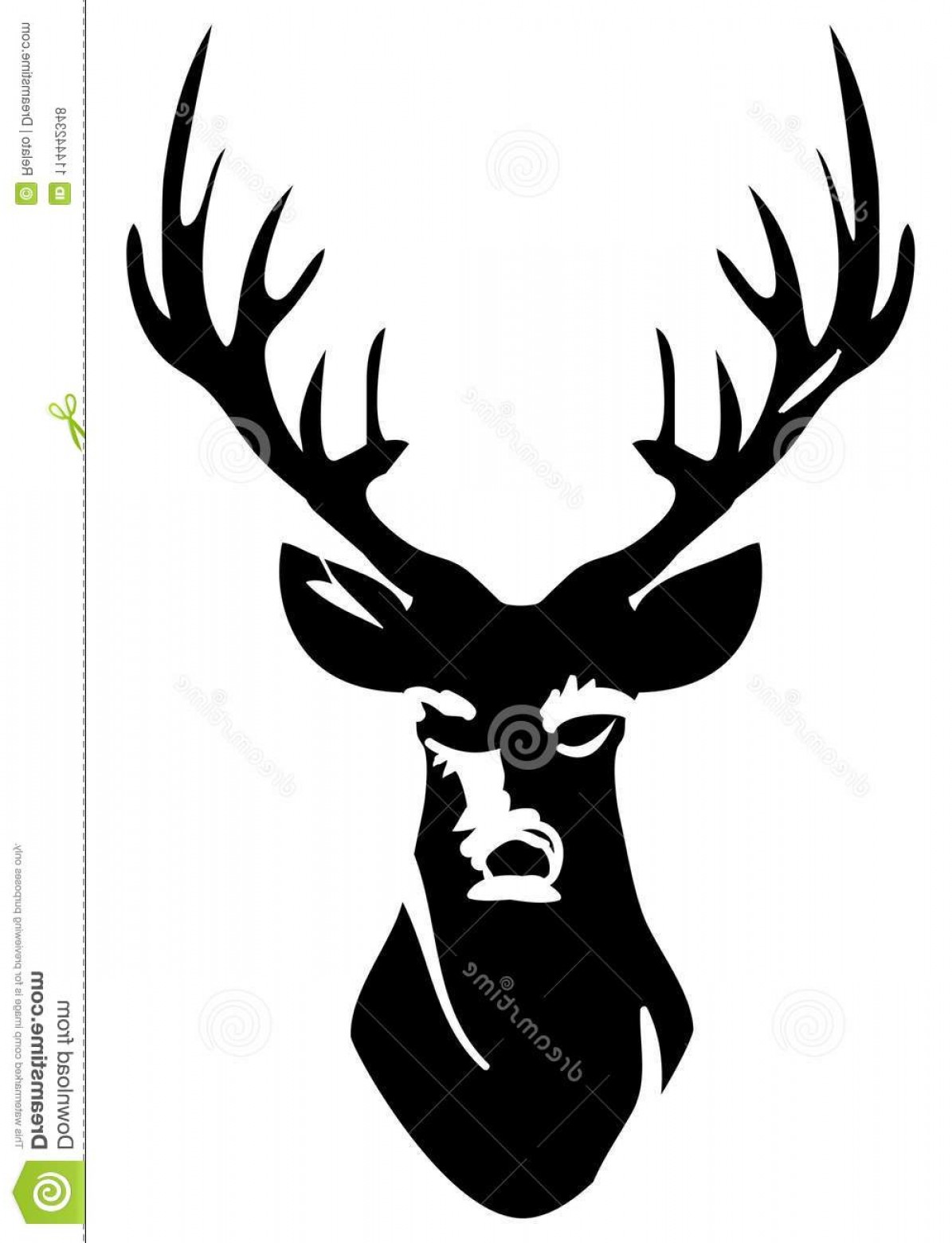 1195x1560 Vector Deer Head Silhouette Isolated White Vector Illustration