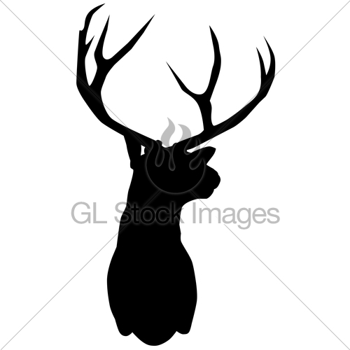 500x500 Vector Deer Head Silhouette Gl Stock Images