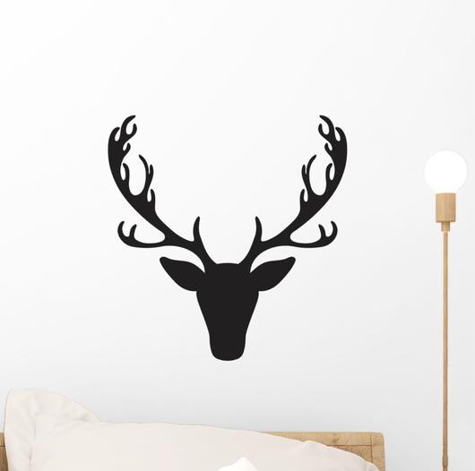 530x526 Deer Head Vector Illustration Wall Mural