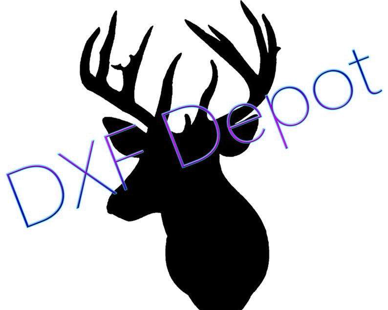 794x635 Deer Head Dxf Format Cnc Vector Art Clip Art Etsy