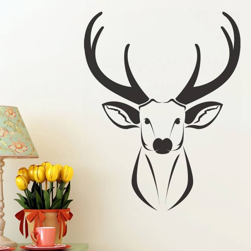 832x832 Happy Walls Deer Head In Vector Art Price In India
