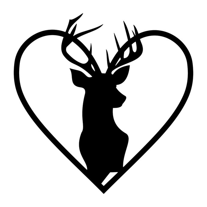 690x690 Stag Head Heart Deer Graphics Design Dxf