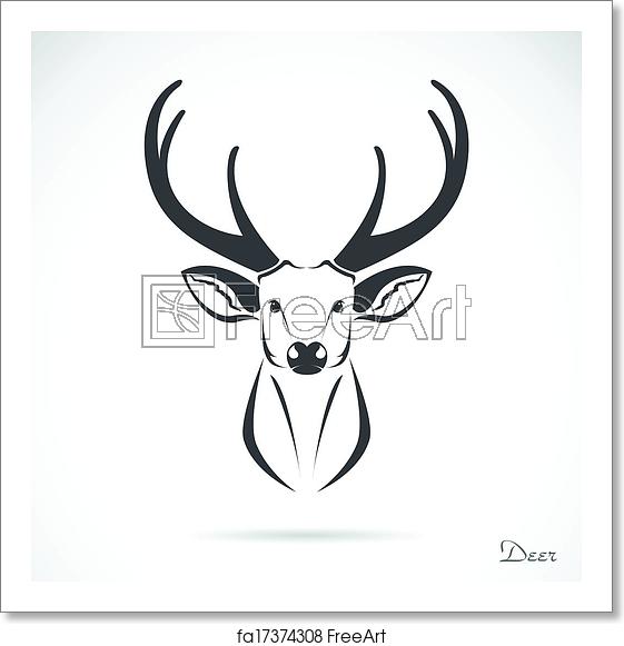 561x581 Free Art Print Of Vector Image Of An Deer Head Vector Image