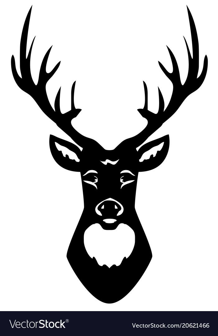 700x1080 Amer Deer Head Silhouette, Silhouette