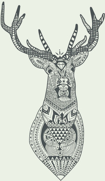 215x368 Vector Drawing Deer Head Free Vector Download