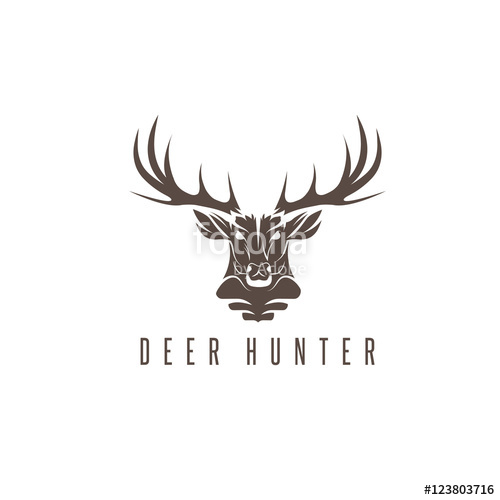 500x500 Deer Head Vector Design Template,hunting Illustration Stock Image