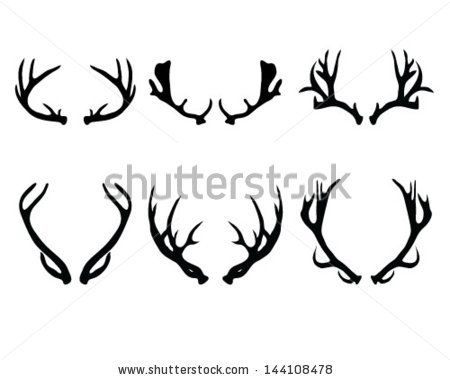 Silhouettes Of Deer Antlers Vector 450x380 Silhouettes Of Deer Antlers Vector