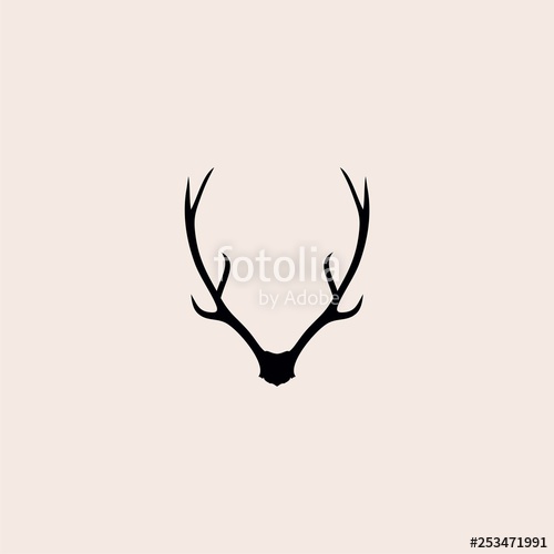 Deer Antlers Logo Vector Illustration Icon Stock Image 500x500 Deer Antlers Logo Vector Illustration Icon Stock Image
