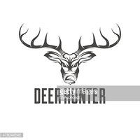 200x200 Deer Hunter Vector Design Template Stock Vectors