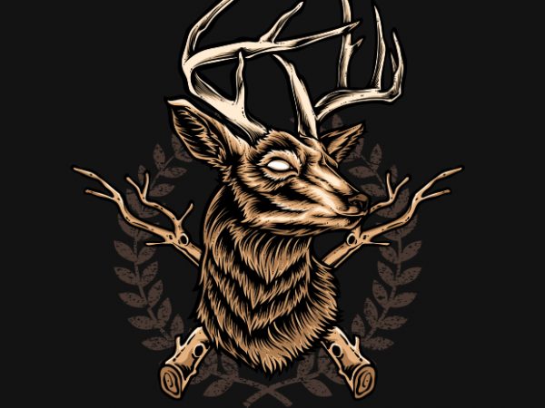 600x450 Deer Hunter T Shirt Vector Illustration