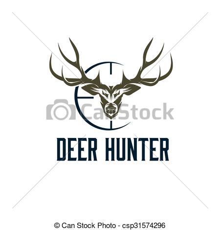 450x470 Deer Hunter Vector Design Template Vectors
