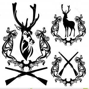 300x300 Deer Hunter Hunting Club Lettering Vintage Black Engraving Gm