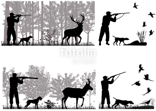 500x357 Man With Dog Is Hunting For Deer, Pronghorn, Ducks And Pheasants