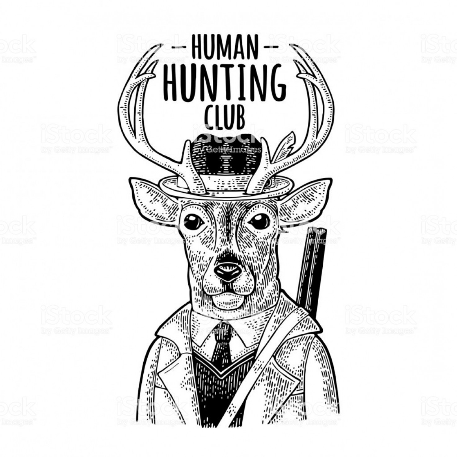 1473x1473 Deer Hunter Hunting Club Lettering Vintage Black Engraving Gm