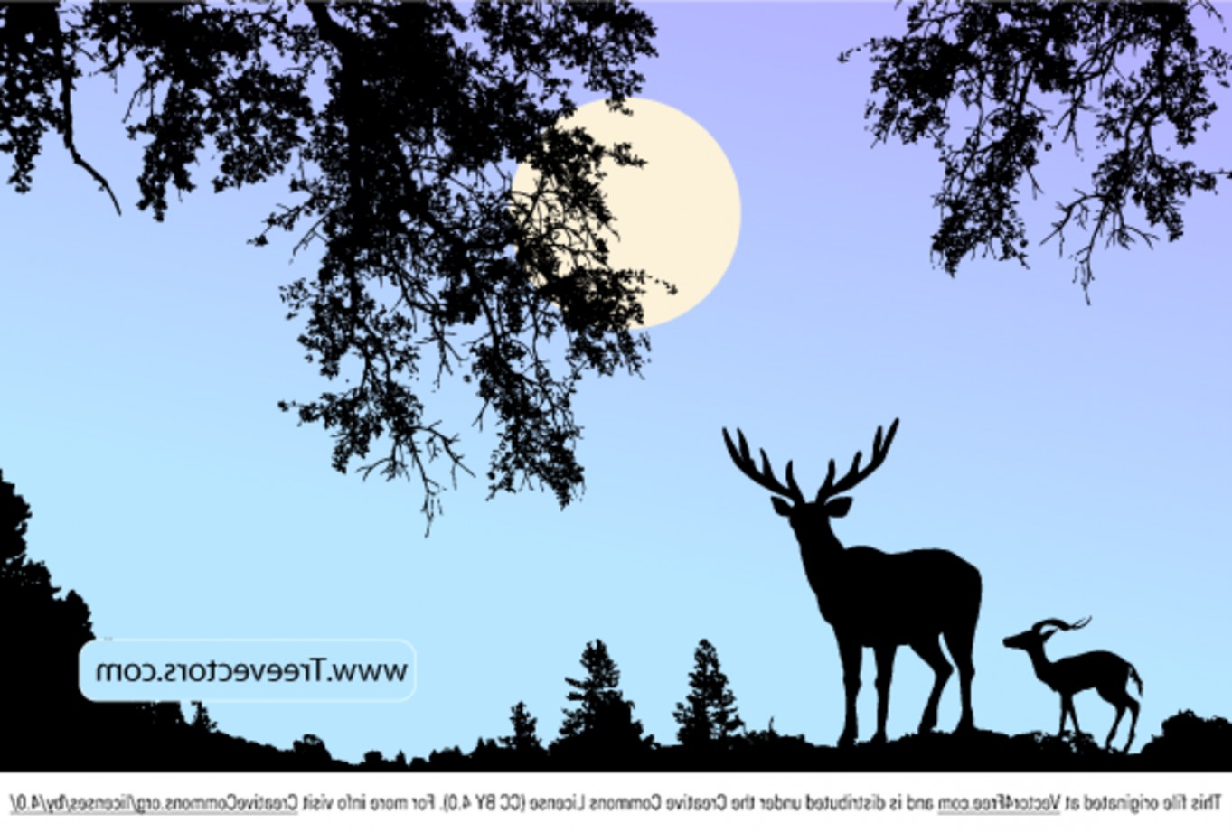Nature Scene Vector With Deer Cqrecords 1363x921 Nature Scene Vector With Deer Cqrecords