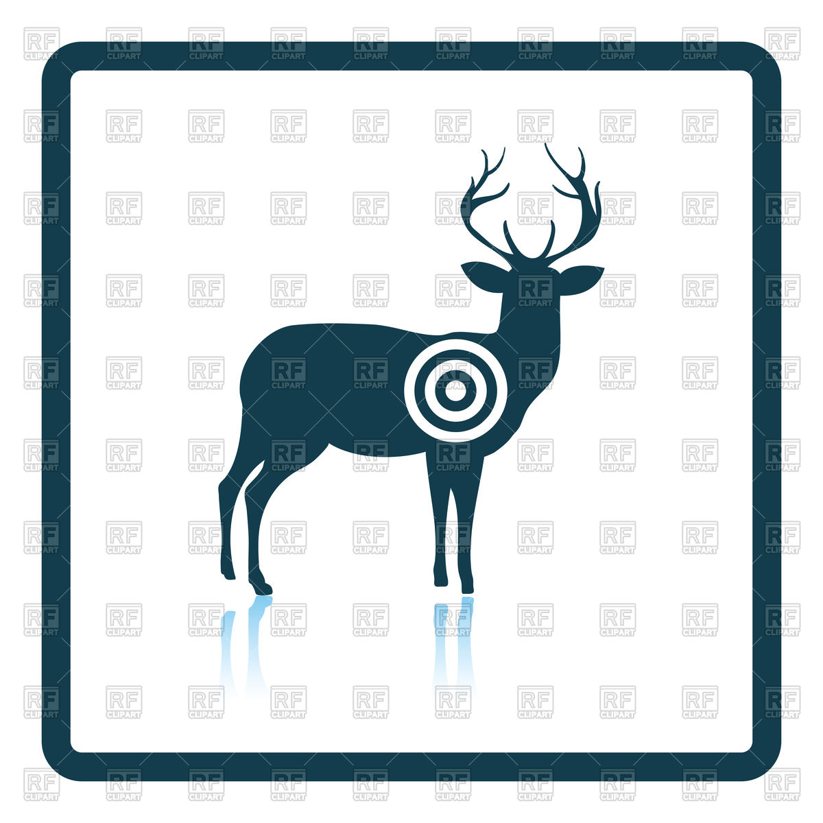 1200x1200 Shadow Reflection Design Of Deer Silhouette With Target Vector
