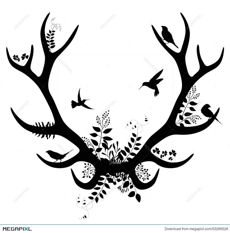 800x808 Spring Deer Silhouette Vector Illustration Illustration