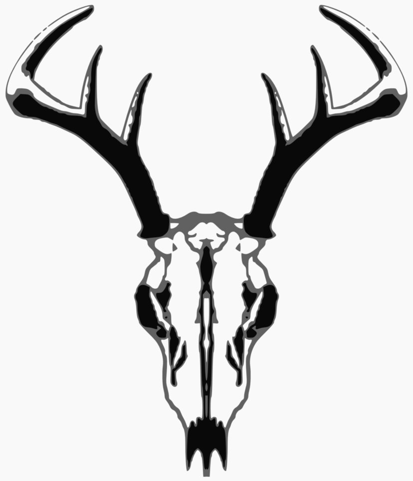 828x964 Deer Skull Clipart Black And White