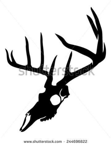 360x470 Huge Collection Of 'deer Skull Silhouette Vector' Download More